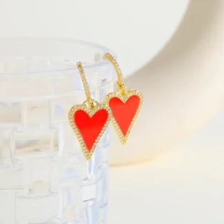 Red hearts earrings