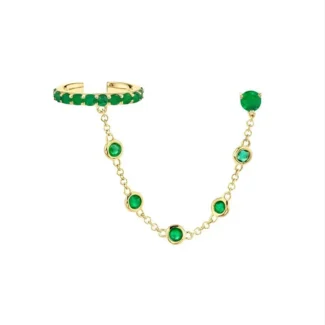 Crown green earrings